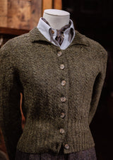 Frances Ladies Lambswool Cardigan - Pine Green