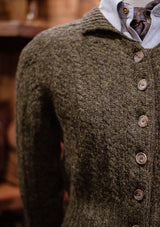 Frances Ladies Lambswool Cardigan - Pine Green