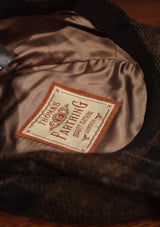 Geary Flat Cap - Brown Tartan Harris Tweed
