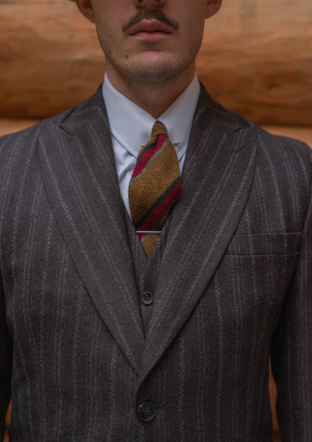 Munro Jacket - Dark Taupe with Vintage Grey Stripe