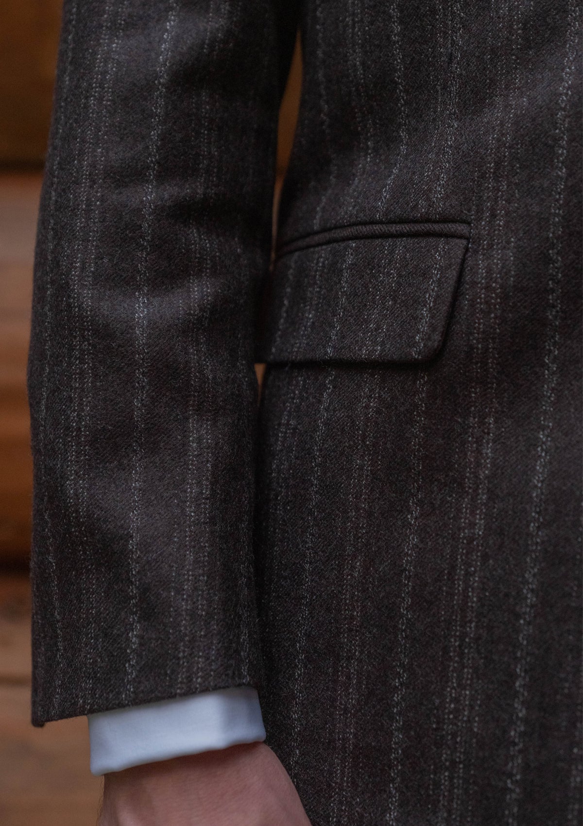 Munro Jacket - Dark Taupe with Vintage Grey Stripe