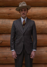 Munro Jacket - Dark Taupe with Vintage Grey Stripe