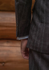 Munro Jacket - Dark Taupe with Vintage Grey Stripe