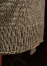 Clapperton Half Cable Knit Lambswool Sweater - Moss