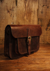 Saddle Leather Satchel - Dark Brown