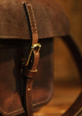 Saddle Leather Satchel - Dark Brown