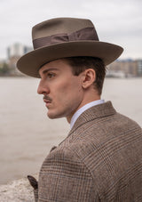 Reuben High Crown Fedora - Light Brown