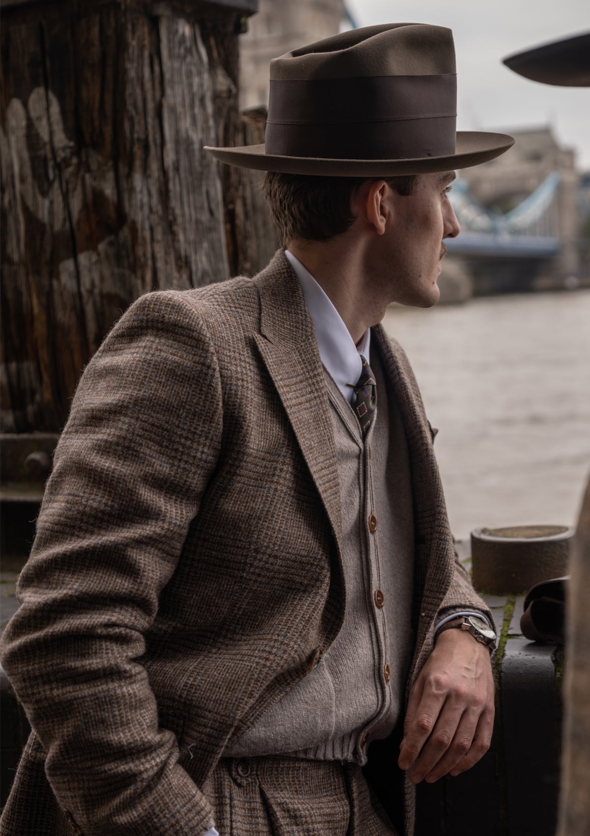 Reuben High Crown Fedora - Light Brown