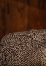 Ridgmount Baker Boy - (Narrow Width) Cream & Cocoa Herringbone Donegal Tweed