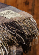 Super-soft Recycled Wool Bothy Throw - Natural Plaid