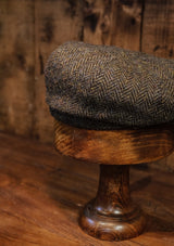 Ridgmount Baker Boy - (Narrow Width) Harris Tweed Green Herringbone
