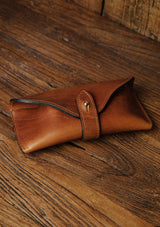 Saddle Leather Glasses Case - Tan