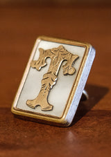 Original 1880's Gold "T" Buttonhole Pin - Boxed