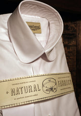 Classic Cotton Shirt With Club Collar & French Double Cuffs - White